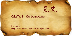Régi Kolombina névjegykártya
